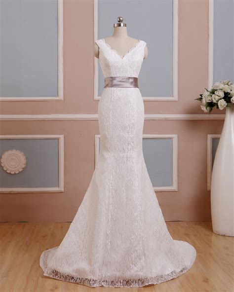 2016 A Line Ivory Wedding Dresses With Satin Back Bow