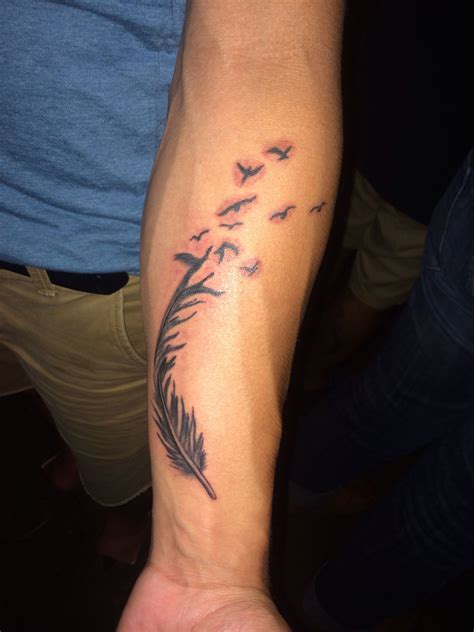 Mens Tattoo Feathers With Birds Feather Tattoos Meaningful Tattoos
