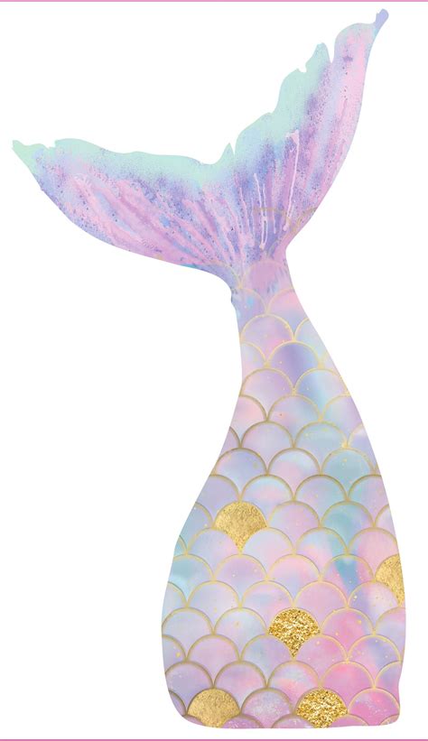 Large Mermaid Tail Party Decoration Printable Mermaid Cutout Etsy In