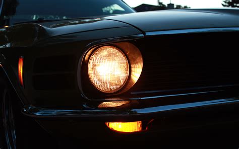Ford Mustang Classic Car Classic Headlight Muscle Cars Wallpaper