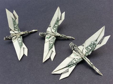 Dragonfly Money Origami Art Dollar Bill Animal Cash Insect Etsy