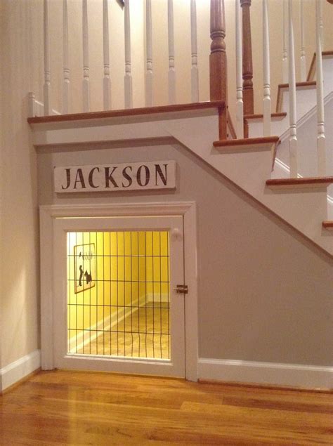 Great Use Of Under Stairs Storage Built In Dog Crate Home Dog