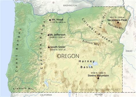 27 Map Of Oregon Mountains Maps Online For You