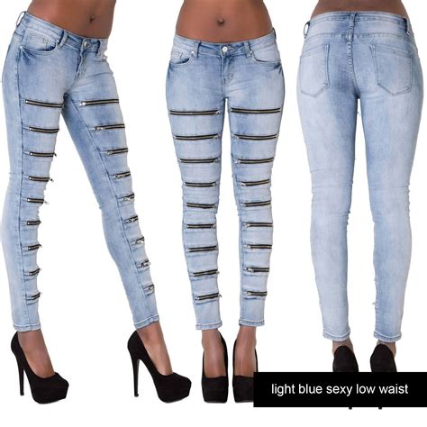 New Ladies Womens Faded Denim Blue Skinny Jeans Slim Fit Stretch Pants