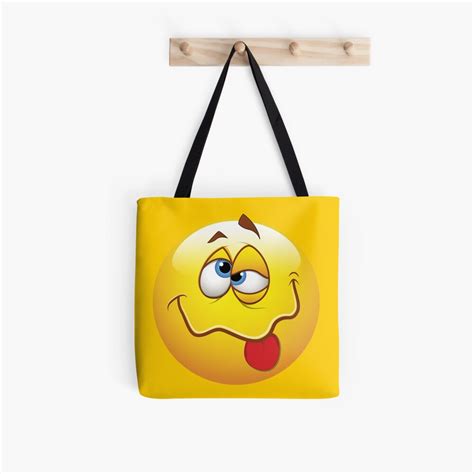Drunk Smiley Face Emoticon Tote Bag By Allovervintage Redbubble