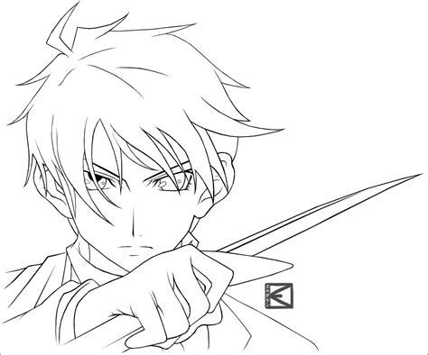 Anime Male Character Poses Sketch Coloring Page