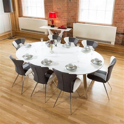 Fabulous White Oval Kitchen Table 8 Large 140 X 240 Luxury Dining With