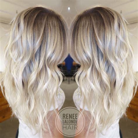 Platinum Blonde Balayage Long Hair Beach Waves Long Blonde Hair Cuts