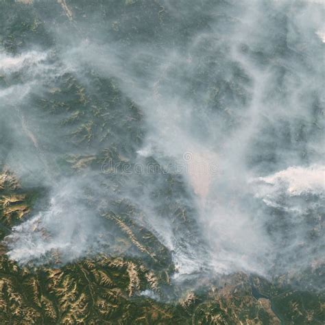 Wildfire Aerial View Fire And Smoke Burning Forest Dry Grass And