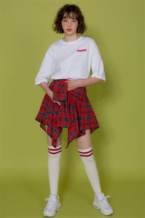 neverm ndasymmetrical mini check skirt mixxmix check skirt outfits skirts