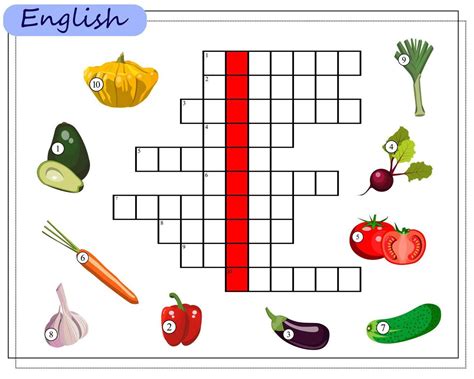 Crucigrama Un Juego Educativo Para Niños Sobre Verduras 6686674