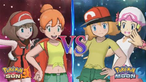 Pokemon Sun And Moon Misty And May Vs Dawn And Serena Pokegirls