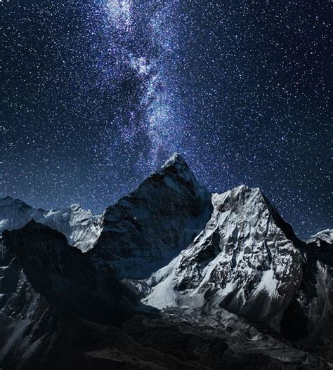 Milky Way Over Mountain Ama Dablam Nepal Pic By Ivankozorezov