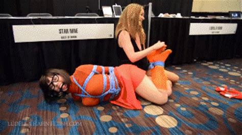 Ludella Tied Up And Tickled Live At Fetish Con As Velma A Voyeur