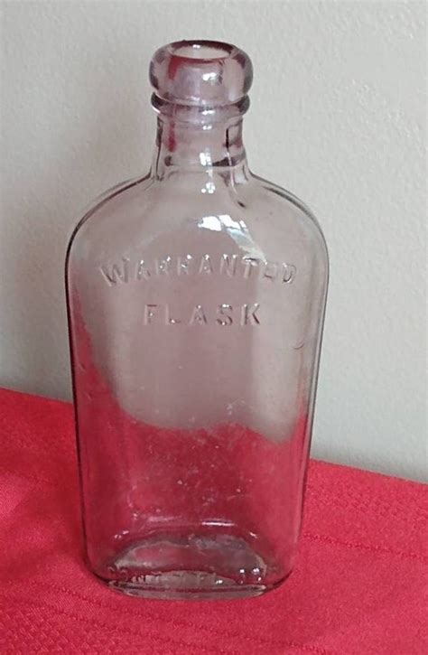Antique Warranted Flask Cont 7 Fl Ozs Strap Side Whiskey Bottle Etsy
