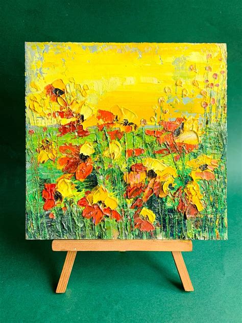 Sunflower Oil Painting Original Art Ukraine Landscape Etsy