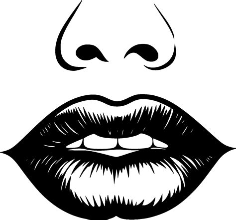 Lips Black And White Vector Illustration 27300836 Vector Art At Vecteezy