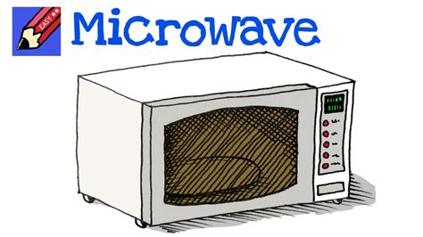 How To Draw A Microwave Oven Real Easy Youtube
