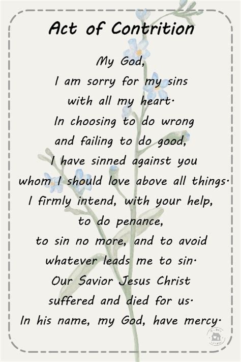 Act Of Contrition Printable