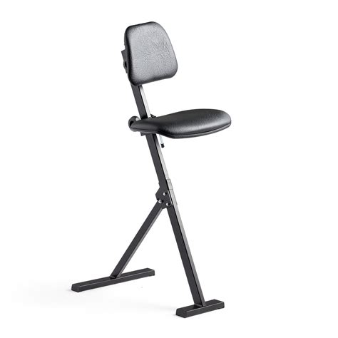 Sit Stand Chair Synthetic Leather Black Aj Products