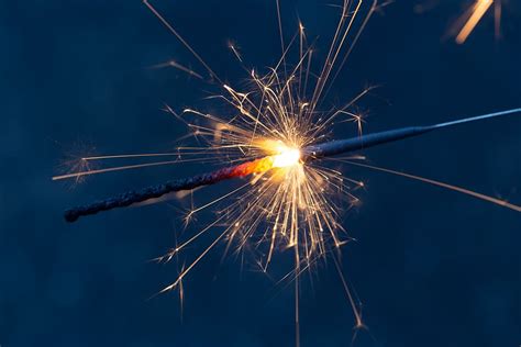 Sparklers Fireworks Holiday Celebration Macro Close Up Evening
