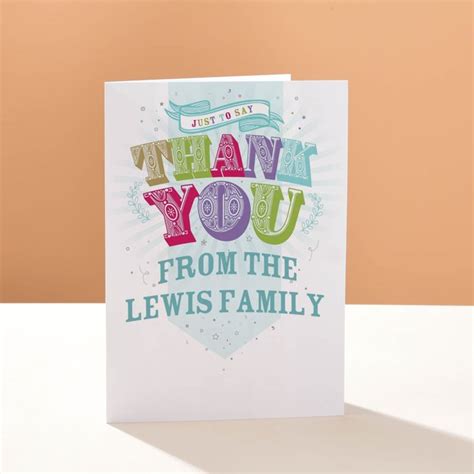 Personalised Card Just To Say Thank You