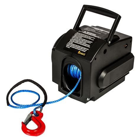 I Max 12v 2000lbs Portable Electric Synthetic Rope Boat Winch Atv Quad