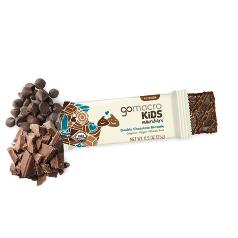 Gomacro Kids Macrobar Organic Vegan Snack Bars Double Chocolate