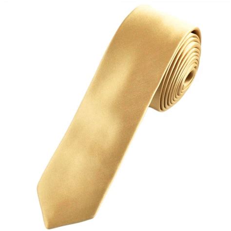 Plain Caramel Gold Skinny Tie From Ties Planet UK