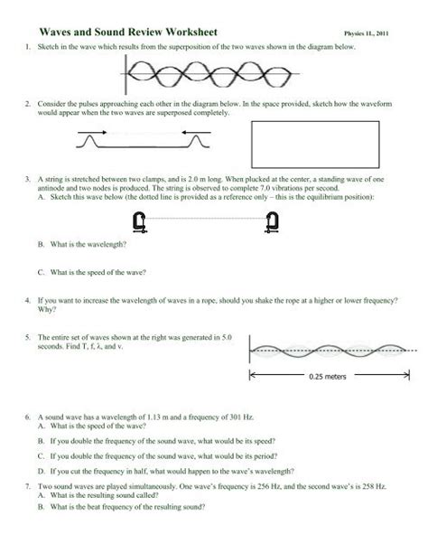 Note Taking Worksheet Waves Sound And Light Answer Key Shelly Lighting