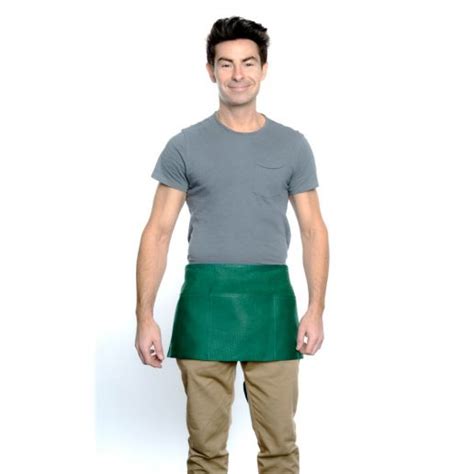 chef approved 167605wafhkg kelly green 12 x 24 poly cotton waist apron with pockets