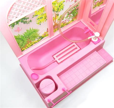 Barbie Bubble Bath Tub Vintage 1981 Pink Bathtub Shower Vanity Mirror