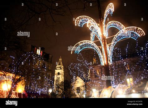 Christmas Lights In Montmartre Paris Stock Photo Alamy