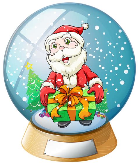 A Crystal Ball With Santa Claus Inside Stock Vector Illustration Of