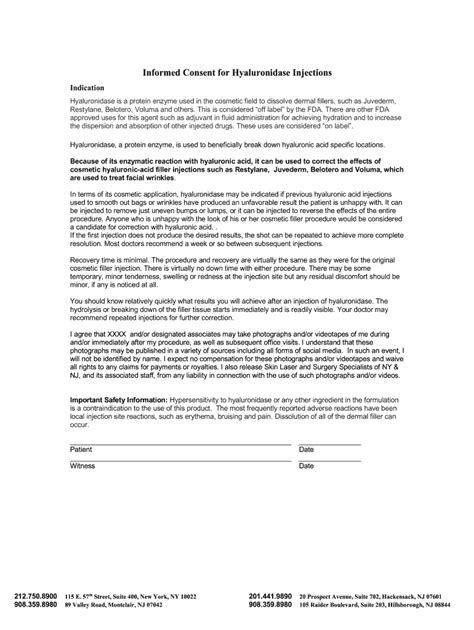 Consent Hyaluronidase Form Fill Out And Sign Printable Pdf Template