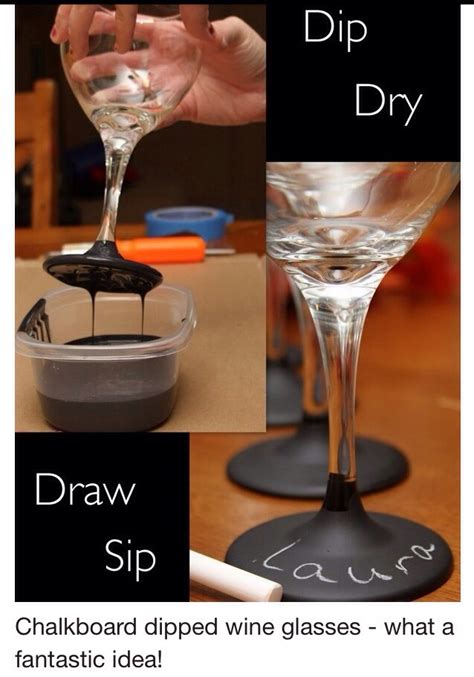 Chalkboard Dipped Wine Glasses Musely