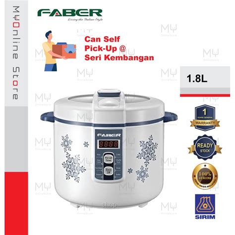 faber 1 8l deluxe rice cooker periuk nasi 1 8l ruby 18 d shopee malaysia