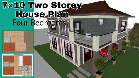 7x10 Two Storey House Plan With Interior Design With Floorplan 4