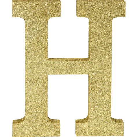 Glitter Gold Letter H Sign 7 1 4in X 9in Party City Canada
