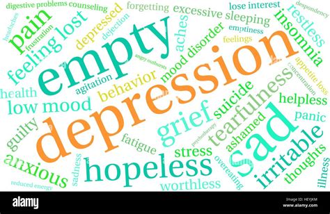 Depression Word Cloud On A White Background Stock Vector Image And Art