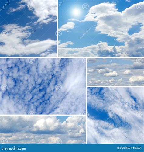 Clouds Collage Stock Image Image Of Cumulonimbus Cloudiness 24367699