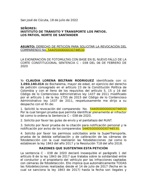 Introducir 82 Imagen Modelo De Recurso De Revocacion Por Multa