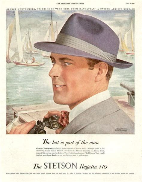 Vintage Advertising Magazine Ad Stetson Hat Regatta Sailing 1949 Hats