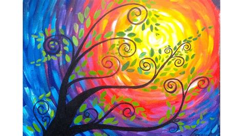 Painted by the owner of delantz boutique, teresa flick, on canvas with come and learn how easy it is to paint this great painting!easy painting tutorial in acrylics for beginners. Whimsical Tree Beginner Acrylic Painting | Canvas painting ...