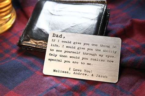 Personalized Dad Wallet Card Engraved Custom Wallet By Cabanyco