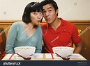 Couple Eating Same Noodle Stock Photo 148153211 - Shutterstock