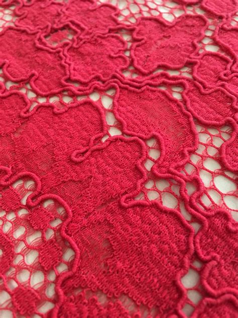 Red Lace Fabric Guipure Lace Lace Fabric From