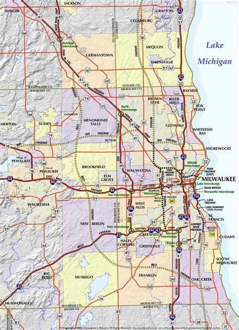 Map Of Milwaukee Area Milwaukee Area Map Wisconsin Usa