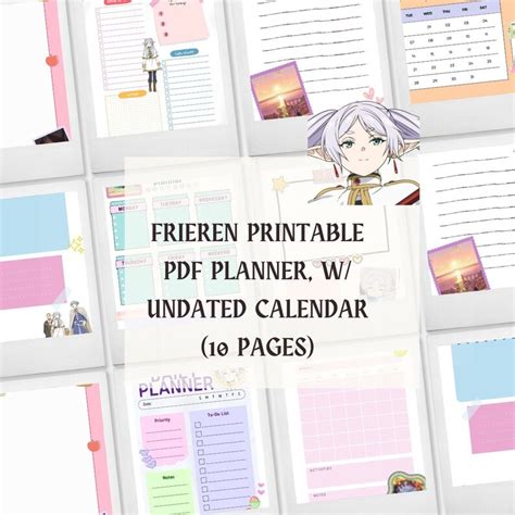 Frieren Planner Undated Calendar Anime Planner Kawaii Planner Cute