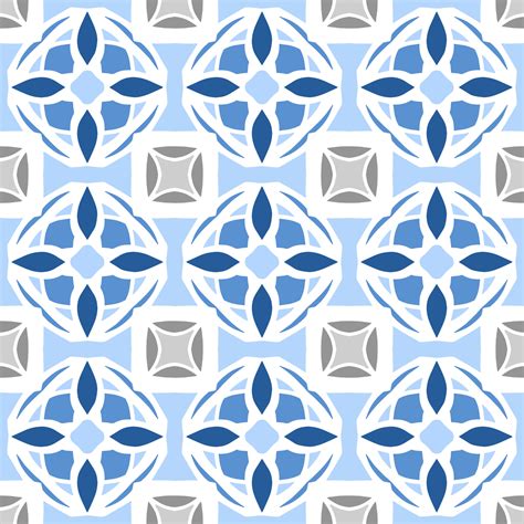 Abstract Seamless Background Blue Geometrical Pattern Design In Aztec